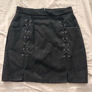 Suede pencil skirt